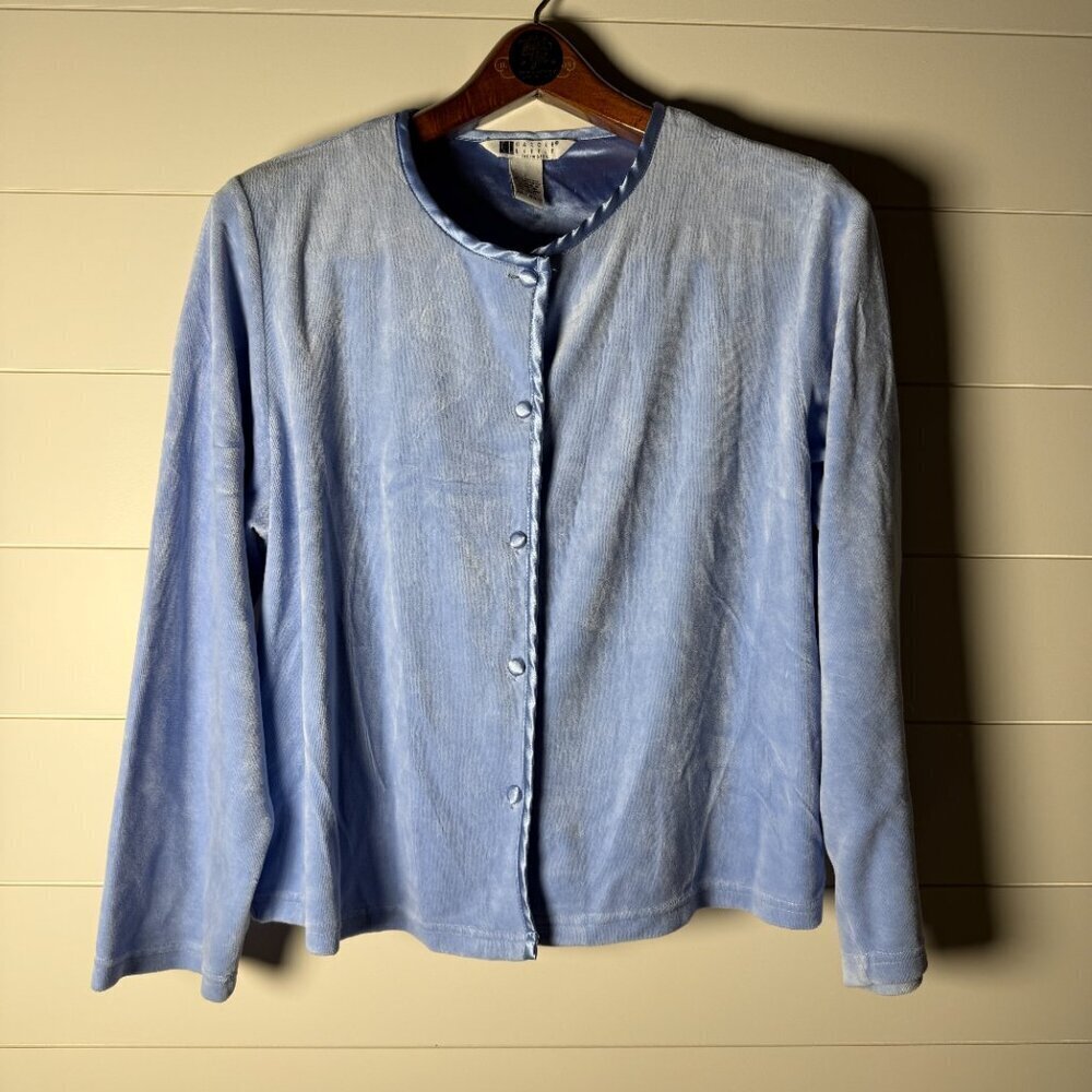 Carole Little PJ Set Periwinkle Blue Sz Large Cotton Blend